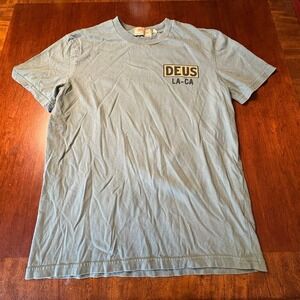 Deus Ex Machina Customs Rider's Friend Graphic T-Shirt Blue Size M